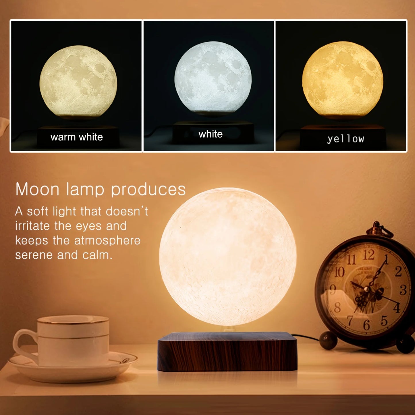 Levitating Moon Magnetic Night Light